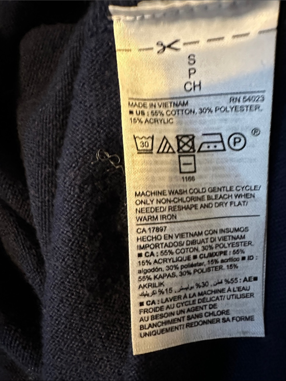 Old Navy Navy Shawl-Collar Open Front Cardigan with hand sewn embellishments - Picture 8 of 9